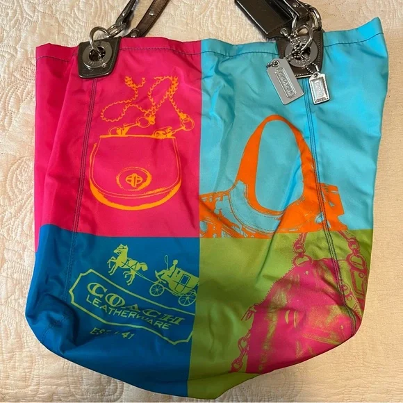 Rare Coach Madison Limited Edition Nylon Tote Style Purse, Never Used - Picture 3 of 10